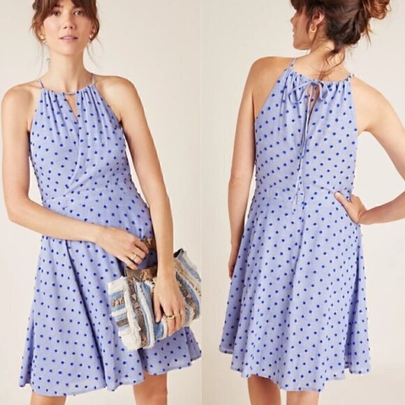 Anthropologie Sunday in Brooklyn Naya Swiss Dot Halter Spring Summer Dress XL - Picture 9 of 10
